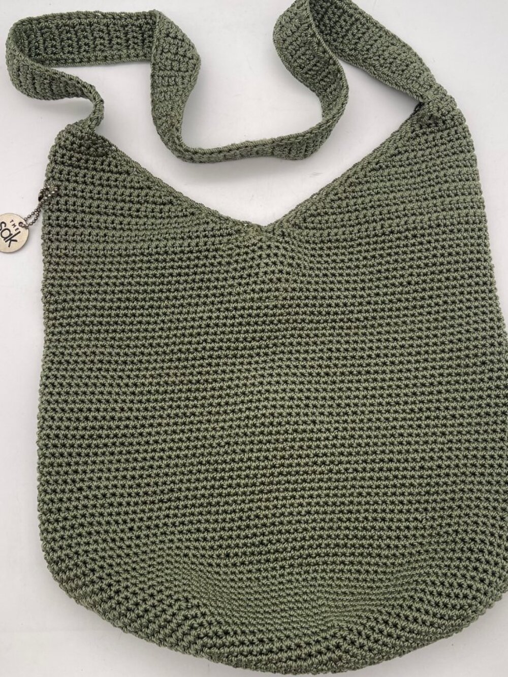 The Sak Knit Crochet Hobo Bag Purse Shoulder Bag Handbag Bucket Large Green - Picture 10 of 10